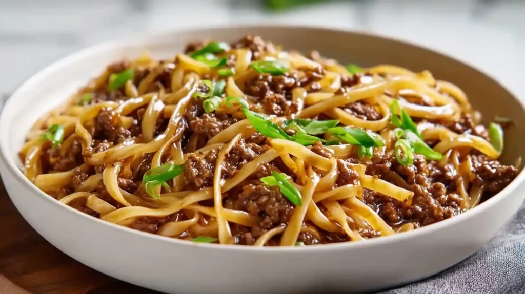 Mongolian Ground Beef Noodles