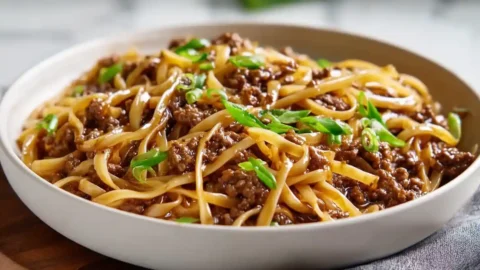 Mongolian Ground Beef Noodles