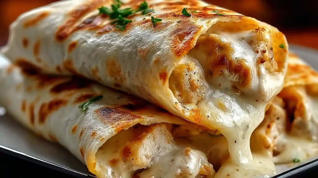 Cheesy Garlic Chicken Wraps
