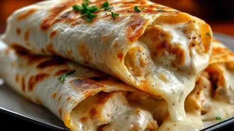 Cheesy Garlic Chicken Wraps