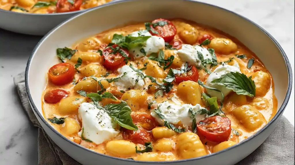 Creamy Tomato Gnocchi with Burrata