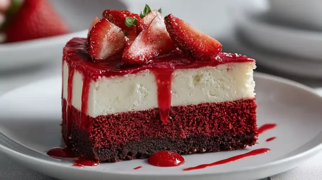 Red Velvet Strawberry Cheesecake