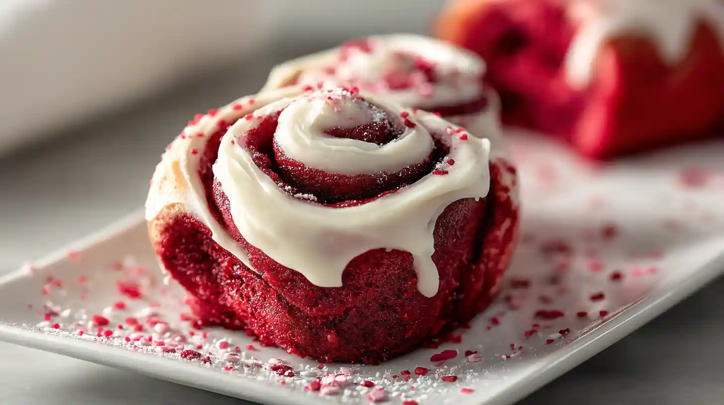 Red Velvet Valentine’s Day Cinnamon Rolls