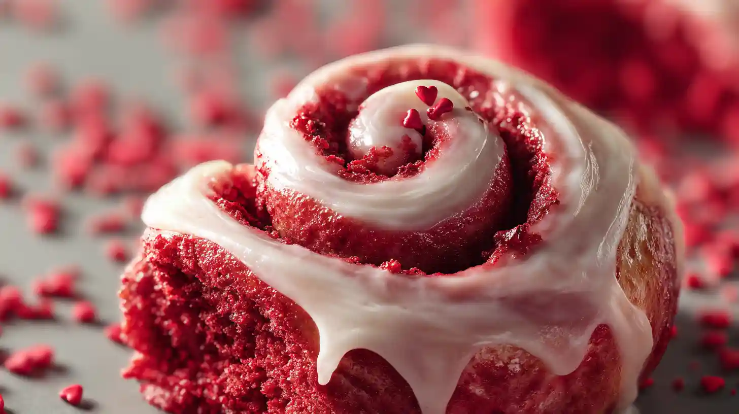 Red Velvet Valentine’s Day Cinnamon Rolls