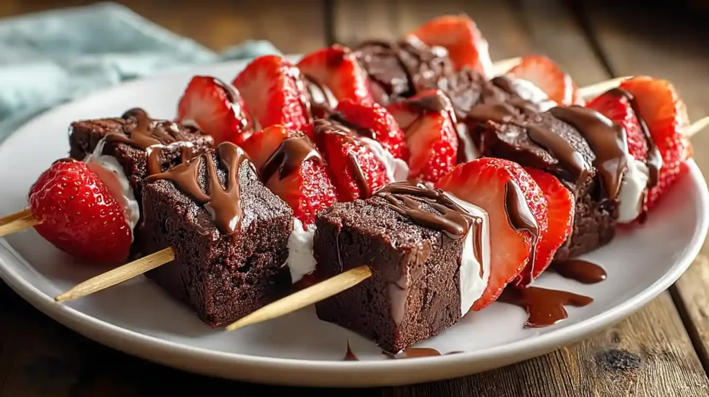 Strawberry Brownie Kabobs