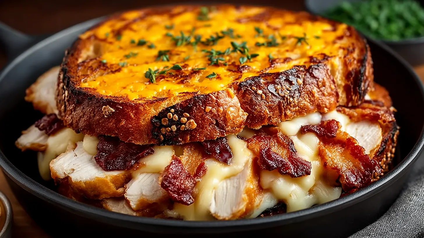 Cheddar and Bacon Turkey Melt on Sourdough