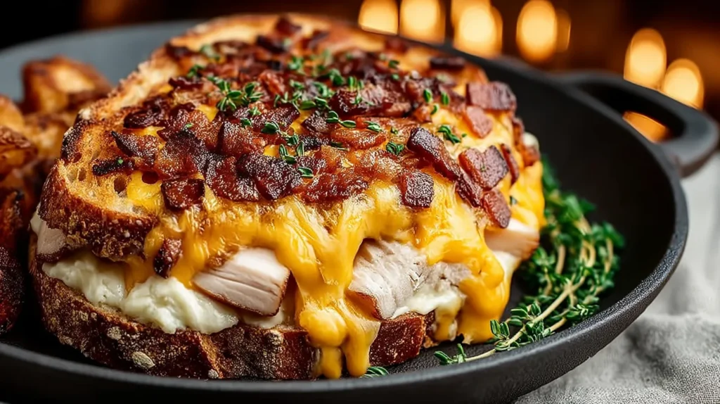 Cheddar and Bacon Turkey Melt on Sourdough