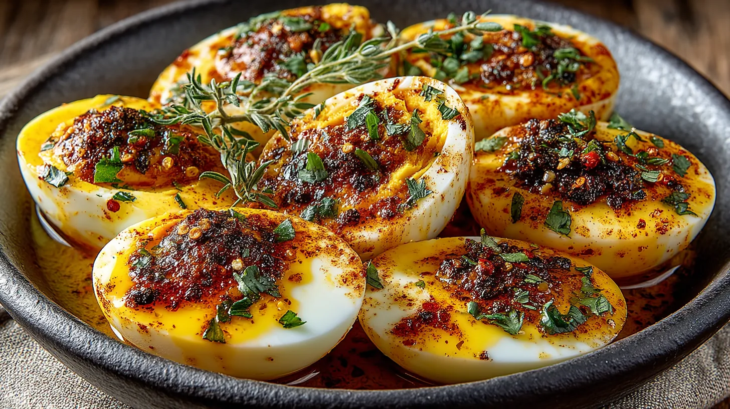 Cajun Boiled Eggs with Spicy Garlic Butter Sauce | Keto & Low-Carb Snack
