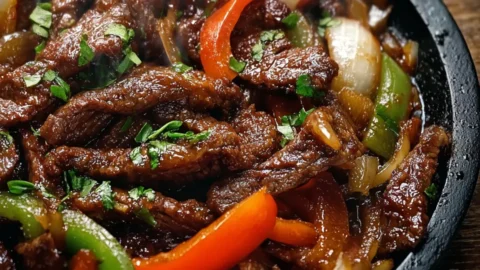 Sizzling Chinese Pepper Steak With Onions