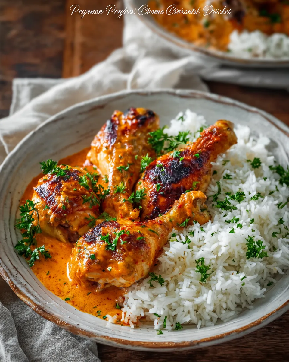 Creamy Paprika Chicken Drumsticks With Steamed Rice