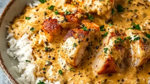 Creamy Smothered Chicken And Rice