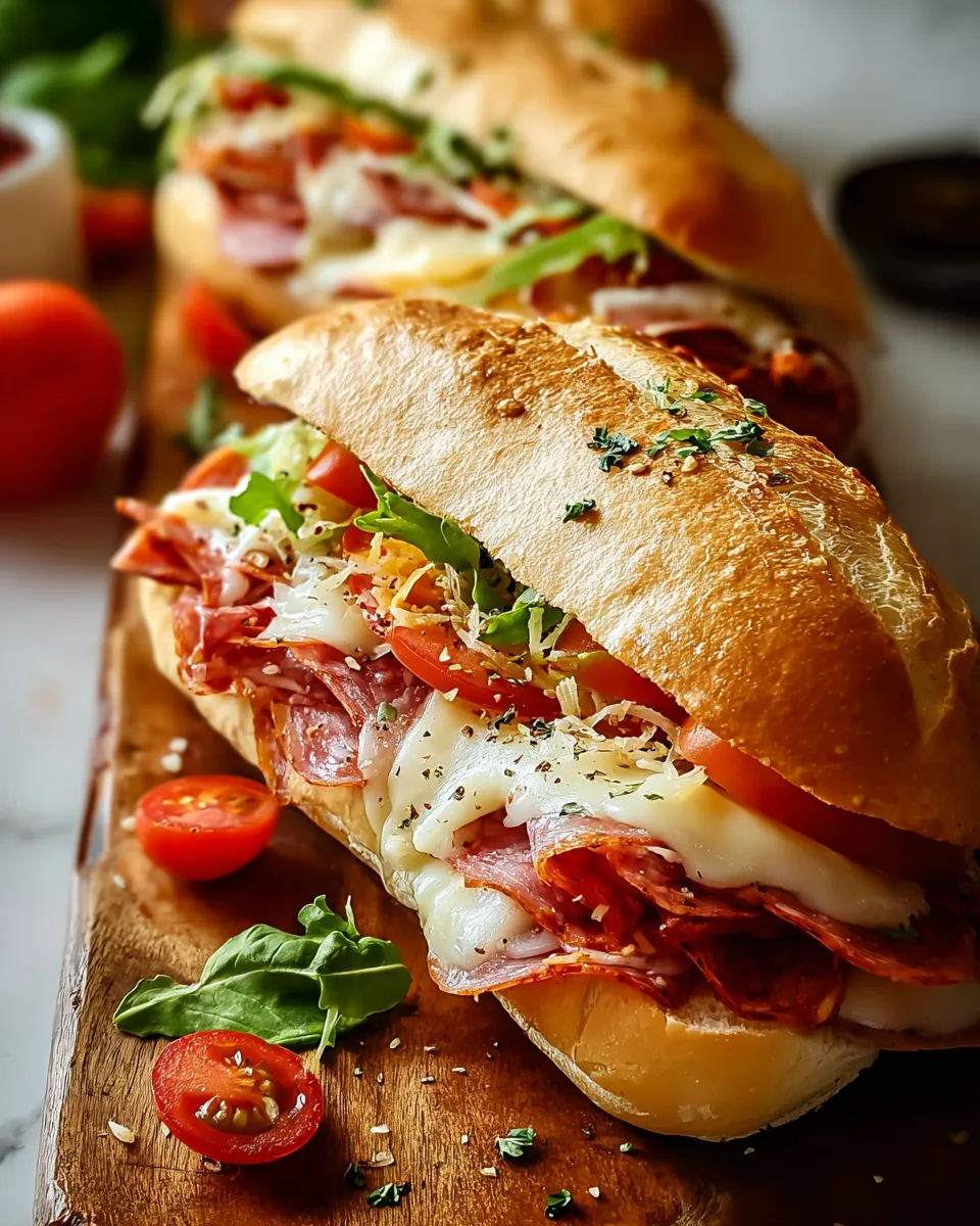 Baked Italian Grinder Sandwiches