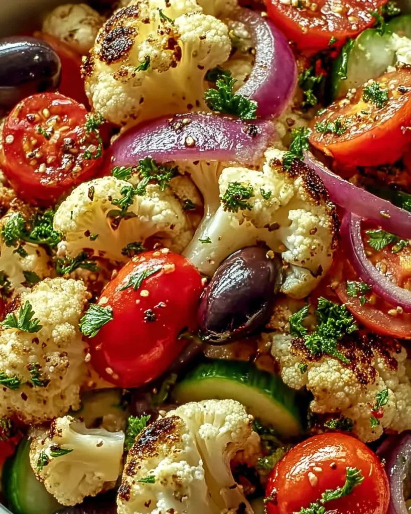 Mediterranean Marinated Cauliflower Salad Side