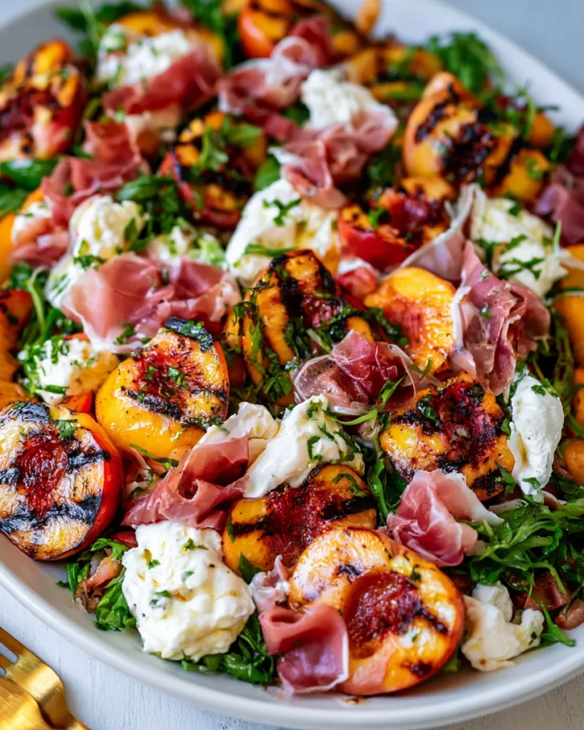 Grilled Nectarine Burrata Prosciutto Salad