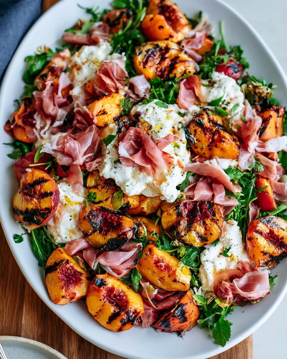 Grilled Nectarine Burrata Prosciutto Salad