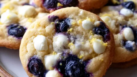 Blueberry Lemon White Chocolate Chip Cookies
