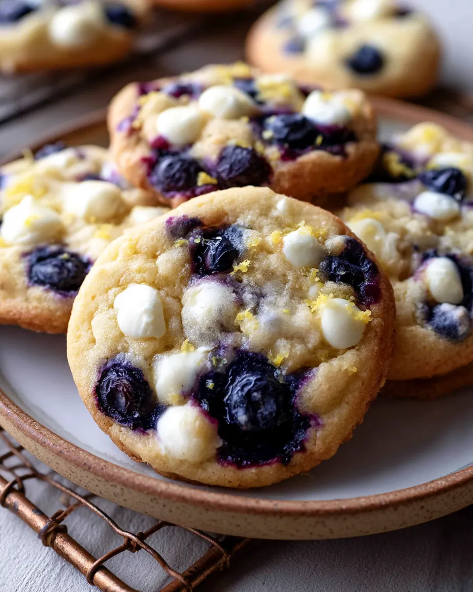Blueberry Lemon White Chocolate Chip Cookies