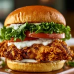 Cajun Crispy Chicken Sandwich Garlic Aioli