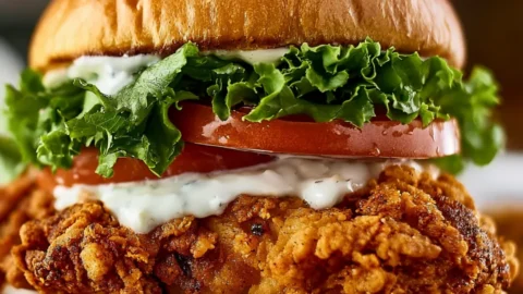 Cajun Crispy Chicken Sandwich Garlic Aioli