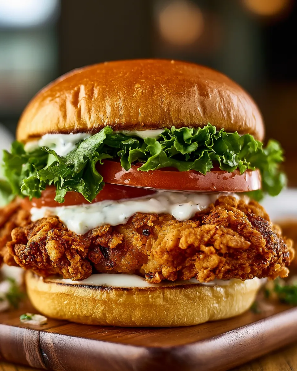 Cajun Crispy Chicken Sandwich Garlic Aioli