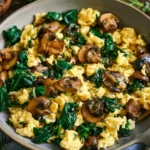 Mushroom Spinach Scrambled Eggs