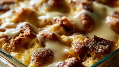 Grandmas Oldfashioned Bread Pudding With Vanilla Sauce