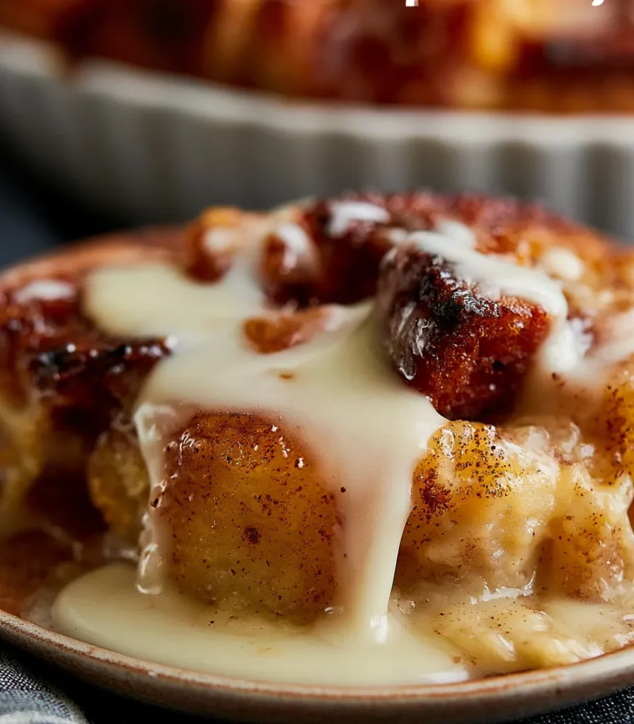 Grandmas Oldfashioned Bread Pudding With Vanilla Sauce