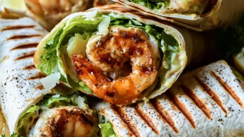 Grilled Shrimp Caesar Wraps