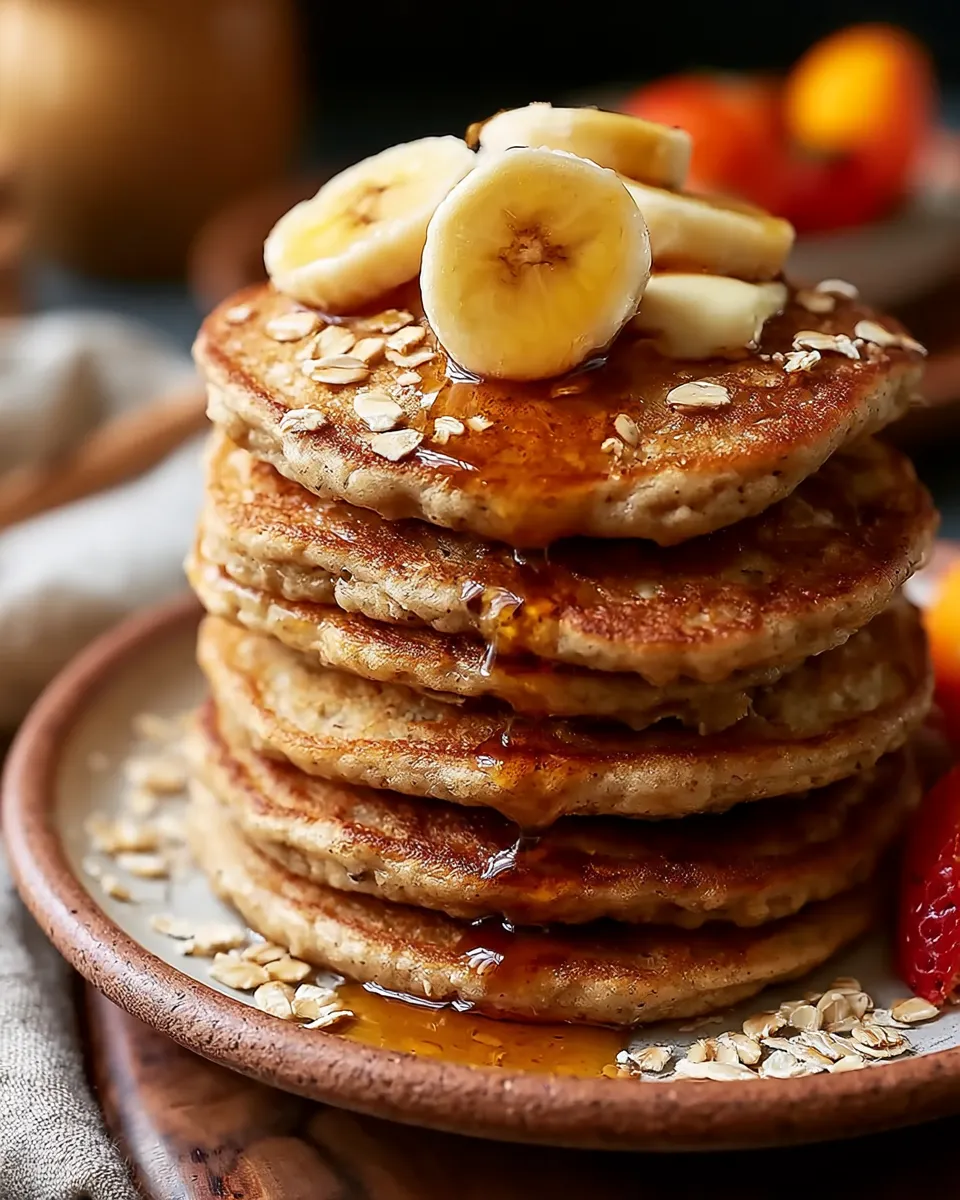 3 Ingredient Banana Oatmeal Pancakes