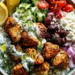 High Protein Mediterranean Lemon Dill Chicken Bowls